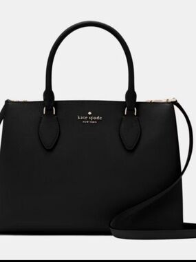 kate spade Black Leather Top-Handle Satchel with Strap